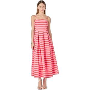 English Factory Women’s Striped Midi Dress(Pink/Orange Stripe)