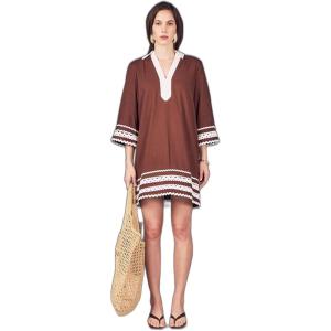 English Factory Women’s The RIC Rac Tunic Mini Dress(Brown)