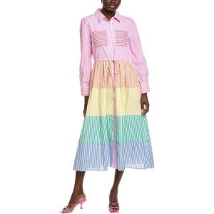 Sunni Colorblock Midi Shirt Dress(Multi)
