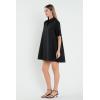 English Factory Women’s A-Line Short Sleeve Shirt Dress(Black)