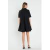 English Factory Women’s A-Line Short Sleeve Shirt Dress(Black)