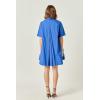 English Factory Women’s A-Line Short Sleeve Shirt Dress(Blue)