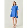 English Factory Women’s A-Line Short Sleeve Shirt Dress(Blue)