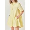 English Factory Women’s A-Line Short Sleeve Shirt Dress(Butter Yellow)