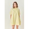 English Factory Women’s A-Line Short Sleeve Shirt Dress(Butter Yellow)
