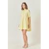 English Factory Women’s A-Line Short Sleeve Shirt Dress(Butter Yellow)