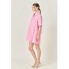 English Factory Women’s A-Line Short Sleeve Shirt Dress(Pink)