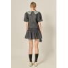 English Factory Women’s Floral Collar Detail Mini Dress(Black)