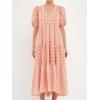 English Factory Women’s Gingham Check Combination Midi Dress, Sienna, M