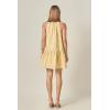 English Factory Women’s Halter Flower Detail Mini Dress(Butter Yellow)
