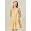 English Factory Women’s Halter Flower Detail Mini Dress(Butter Yellow)
