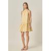 English Factory Women’s Halter Flower Detail Mini Dress(Butter Yellow)
