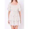 English Factory Women’s Polka Dot Lurex Multi Tiered Mini Dress, Cream, XS