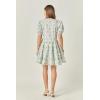 English Factory Women’s Print Puff Sleeve Mini Dress(Ivory Multi)