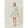 English Factory Women’s Print Puff Sleeve Mini Dress(Ivory Multi)