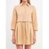 English Factory Women’s Shirt Mini Dress, Taupe, M
