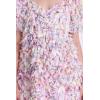 English Factory Women’s Textured Ribbon Mini Full Dress, Mauve, L