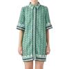 English Factory Boucle Mini Shirt Dress with RIC Rac Trim, Mint, S