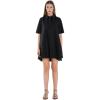 English Factory Women’s A-Line Short Sleeve Shirt Dress(Black)