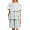 English Factory Women’s Gingham Print Tiered Midi Dress, Green/White, S