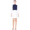 English Factory Women’s Mixed Media Mini Dress, Navy/White, M