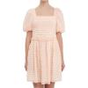 English Factory Women’s Plaid Smocked Mini Dress, White/Coral, S