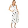 English Factory Women’s Polka Dot Midi Smocked Dress, White/Black, XS