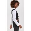 English Factory Women’s Cropped Knit Top Over Shirt(White/Black)