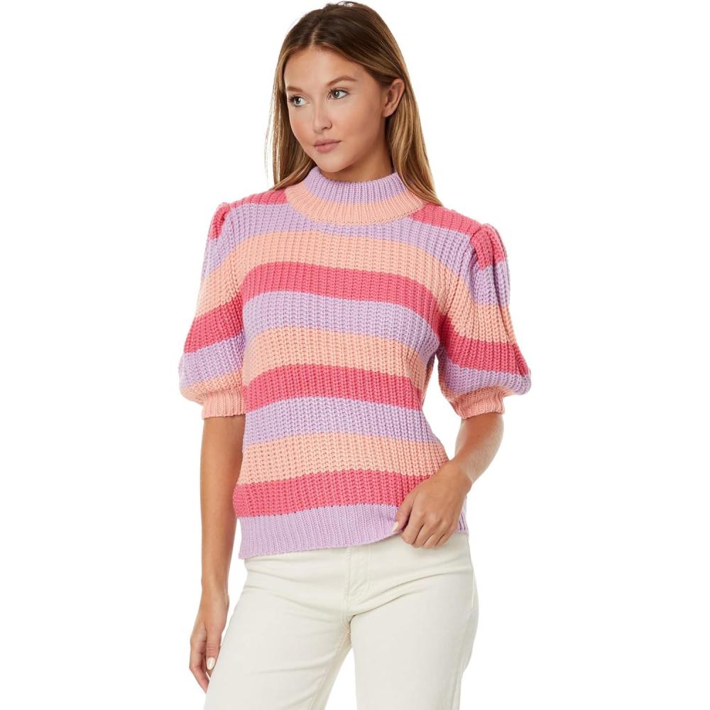 image:imageStripe Mockneck SweaterRed Multi