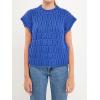English Factory Women’s Chunky Knit Sweater Vest, Blue, L