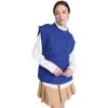 English Factory Women’s Chunky Knit Sweater Vest, Blue, M
