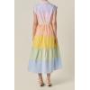 English Factory Women’s Colorblock Shirt Midi Dress(Multi)