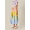 English Factory Women’s Colorblock Shirt Midi Dress(Multi)