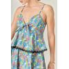 English Factory Women’s Grid Print Tiered Maxi Dress with RIC Rac Trim(Multi)