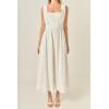 English Factory Women’s Mixed Media Midi Dress(White)