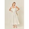 English Factory Women’s Mixed Media Midi Dress(White)