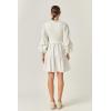 English Factory Women’s Mixed Media Mini Dress, Ivory/White, S
