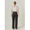 English Factory Women’s Short Sleeve Organza Grid Blouse(White)