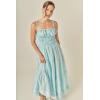 English Factory Women’s Smocked Sleeveless Maxi Dress(Powder Blue)
