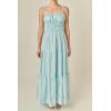 English Factory Women’s Smocked Sleeveless Maxi Dress(Powder Blue)