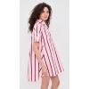 English Factory Women’s Striped Kaftan Mini Dress(Light Pink/Burgundy)