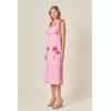 English Factory Women’s The Aria Tropical Embroidered Midi Dress(Pink/Red)