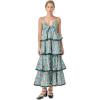 English Factory Women’s Grid Print Tiered Maxi Dress with RIC Rac Trim(Multi)