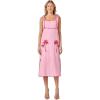 English Factory Women’s The Aria Tropical Embroidered Midi Dress(Pink/Red)