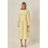 English Factory Women’s Appliqued Striped Shirt Dress(Butter Yellow)
