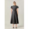 English Factory Women’s Deep V Neck Midi Dress(Black)