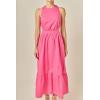 English Factory Women’s Elastic Detail Sleeveless Dress(Fuchsia)