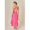 English Factory Women’s Elastic Detail Sleeveless Dress(Fuchsia)
