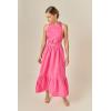 English Factory Women’s Elastic Detail Sleeveless Dress(Fuchsia)