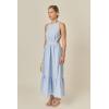 English Factory Women’s Elastic Detail Sleeveless Dress(Powder Blue)